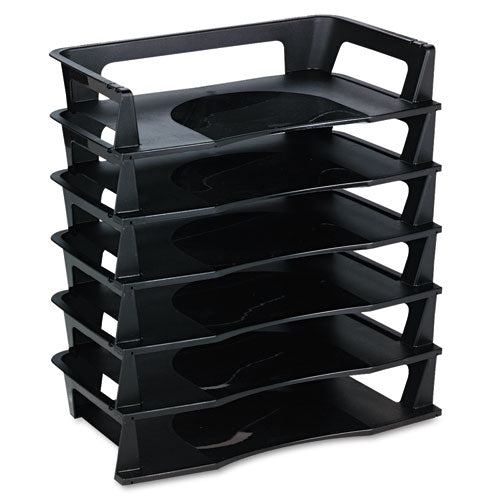 Regeneration Recycled Plastic Letter Tray, 6 Sections, Letter Size Files, 9.13