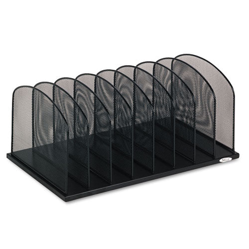 Onyx Mesh Desk Organizer With Upright Sections, 8 Sections, Letter To Legal Size Files, 19.5