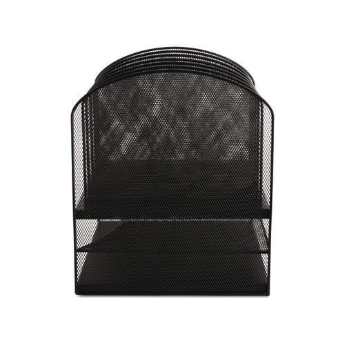 Onyx Mesh Desk Organizer With Two Horizontal And Six Upright Sections, Letter Size Files, 13.25