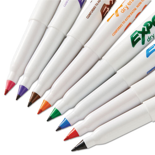 Low-odor Dry-erase Marker, Extra-fine Bullet Tip, Assorted Colors, 8/set