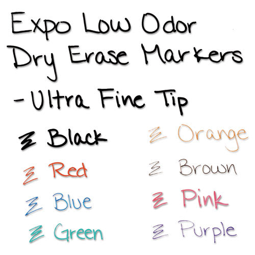 Low-odor Dry-erase Marker, Extra-fine Bullet Tip, Assorted Colors, 8/set