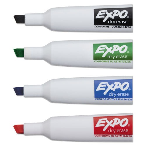 Magnetic Dry Erase Marker, Broad Chisel Tip, Assorted Colors, 4/pack