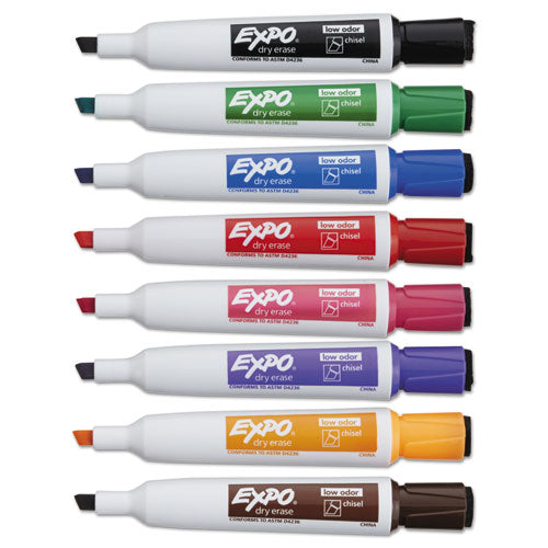 Magnetic Dry Erase Marker, Broad Chisel Tip, Assorted Colors, 8/pack