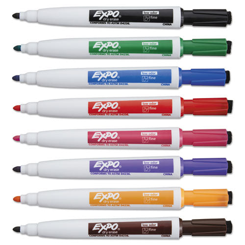 Magnetic Dry Erase Marker, Fine Bullet Tip, Assorted Colors, 8/pack