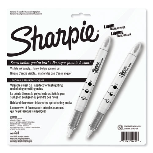 Liquid Pen Style Highlighters, Assorted Ink Colors, Chisel Tip, Assorted Barrel Colors, 10/set