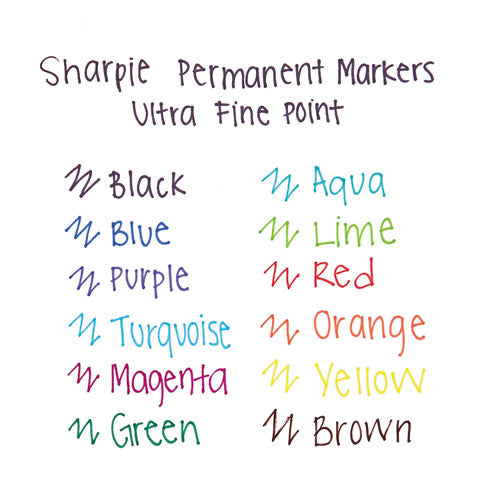 Ultra Fine Tip Permanent Marker, Ultra-fine Needle Tip, Assorted Colors, Dozen