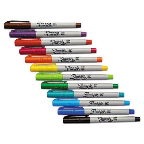 Ultra Fine Tip Permanent Marker, Ultra-fine Needle Tip, Assorted Colors, Dozen
