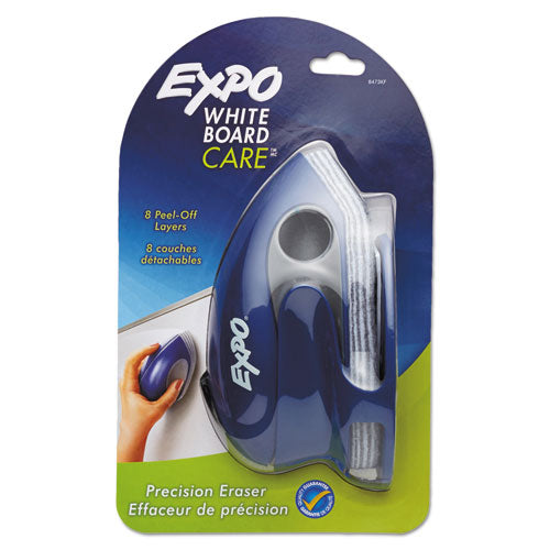 White Board Care Dry Erase Precision Eraser With Replaceable Pad, Eight Peel-off Layers, 7.6