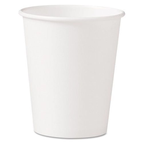 Single-sided Poly Paper Hot Cups, 10 Oz, White, 50/sleeve, 20 Sleeves/carton