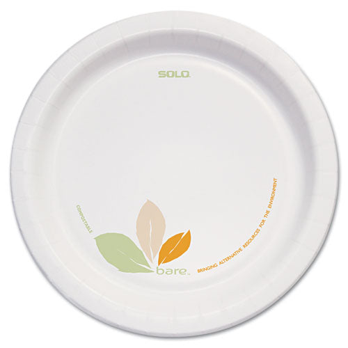 Bare Eco-forward Paper Dinnerware Perfect Pak, Proplanet Seal, Plate, 8.5" Dia, Green/tan, 125/pack, 2 Packs/carton