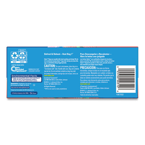 Double Zipper Storage Bags, Triple System Seal, Quart, 9.63