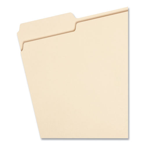 100% Recycled Manila Top Tab File Folders, 1/3-cut Tabs: Assorted, Letter Size, 0.75