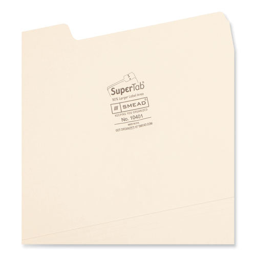 Supertab Top Tab File Folders, 1/3-cut Tabs: Assorted, Letter Size, 0.75