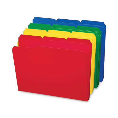 Top Tab Poly Colored File Folders, 1/3-cut Tabs: Assorted, Letter Size, 0.75