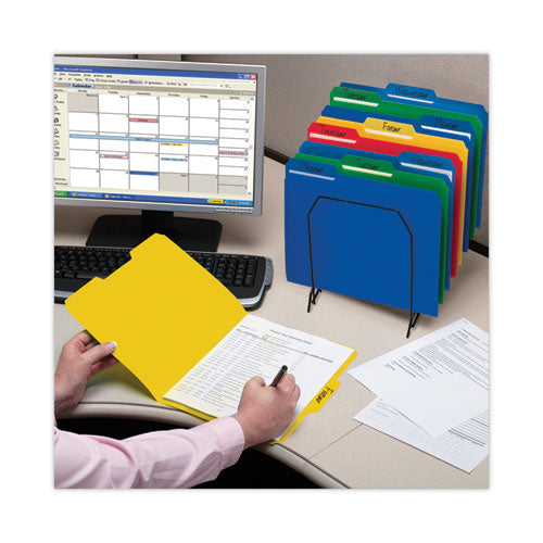 Top Tab Poly Colored File Folders, 1/3-cut Tabs: Assorted, Letter Size, 0.75