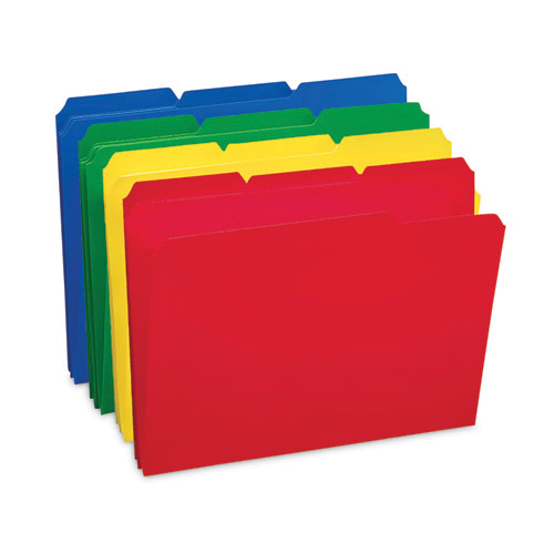 Top Tab Poly Colored File Folders, 1/3-cut Tabs: Assorted, Letter Size, 0.75