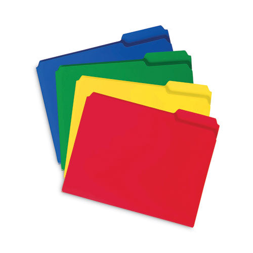 Top Tab Poly Colored File Folders, 1/3-cut Tabs: Assorted, Letter Size, 0.75