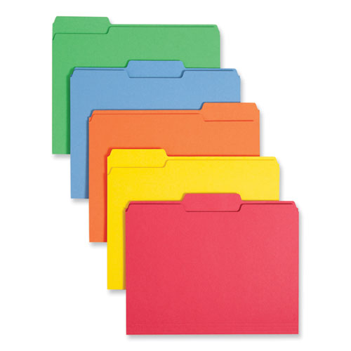 Colored File Folders, 1/3-cut Tabs: Assorted, Letter Size, 0.75