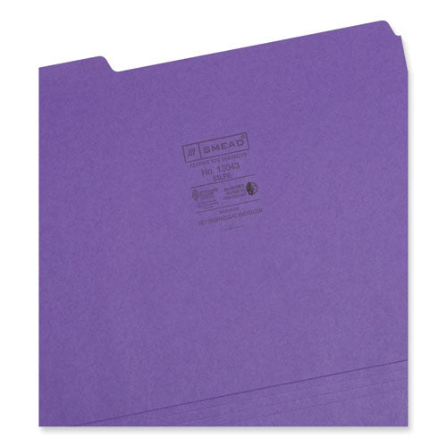 Colored File Folders, 1/3-cut Tabs: Assorted, Letter Size, 0.75
