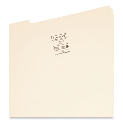 Reinforced Tab Manila File Folders, 1/3-cut Tabs: Assorted, Legal Size, 0.75