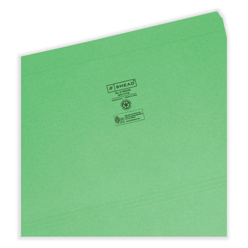 Reinforced Top Tab Colored File Folders, Straight Tabs, Legal Size, 0.75