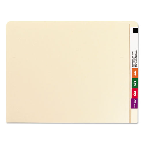 Extended End Tab Manila Folders, Straight Tabs, Letter Size, 0.75
