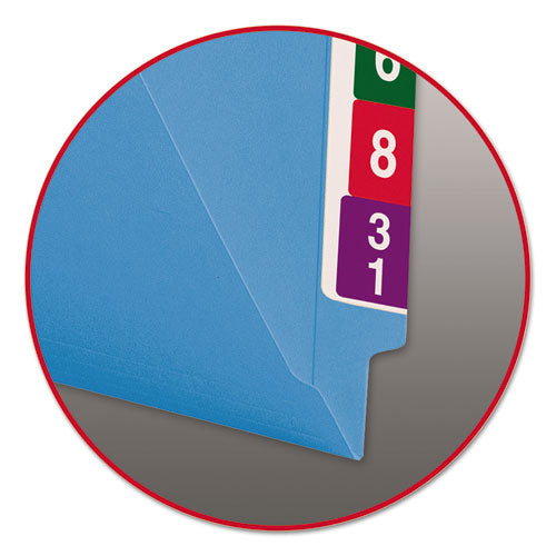 Shelf-master Reinforced End Tab Colored Folders, Straight Tabs, Letter Size, 0.75