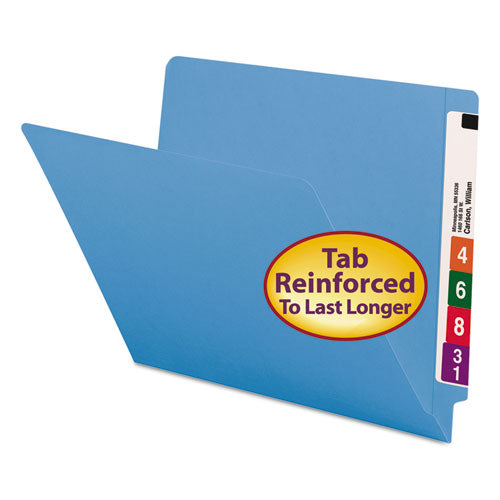 Shelf-master Reinforced End Tab Colored Folders, Straight Tabs, Letter Size, 0.75