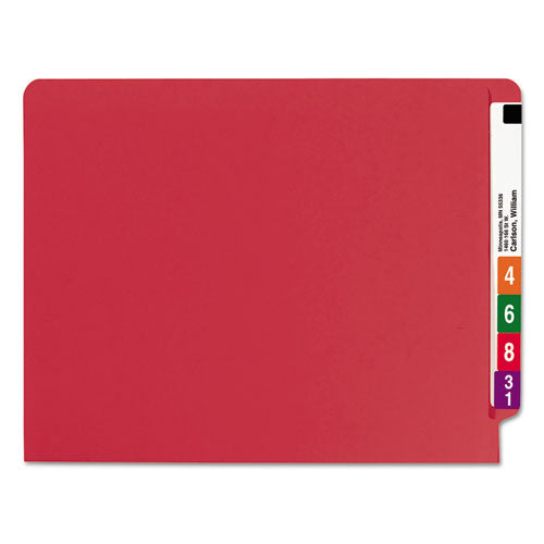 Shelf-master Reinforced End Tab Colored Folders, Straight Tabs, Letter Size, 0.75