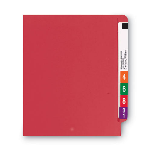 Shelf-master Reinforced End Tab Colored Folders, Straight Tabs, Letter Size, 0.75