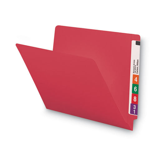 Shelf-master Reinforced End Tab Colored Folders, Straight Tabs, Letter Size, 0.75