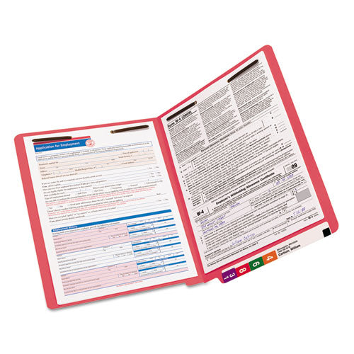 Heavyweight Colored End Tab Fastener Folders, 0.75