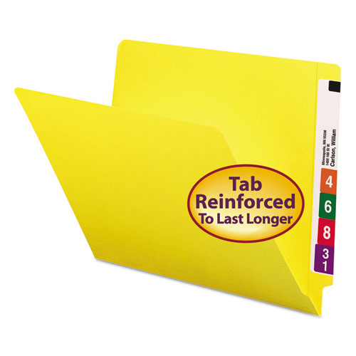 Shelf-master Reinforced End Tab Colored Folders, Straight Tabs, Letter Size, 0.75