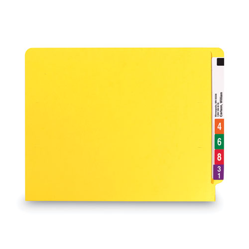 Shelf-master Reinforced End Tab Colored Folders, Straight Tabs, Letter Size, 0.75
