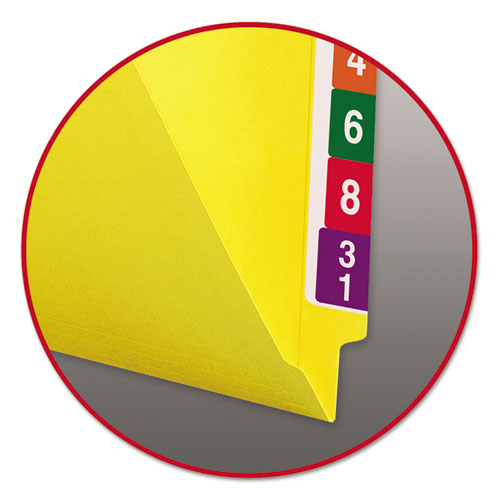 Shelf-master Reinforced End Tab Colored Folders, Straight Tabs, Letter Size, 0.75