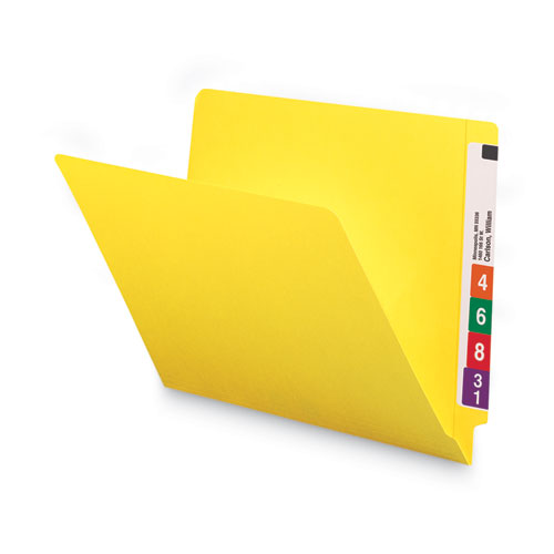 Shelf-master Reinforced End Tab Colored Folders, Straight Tabs, Letter Size, 0.75