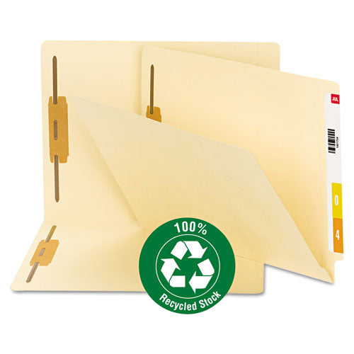 Recycled Manila End Tab Fastener Folders, 0.75