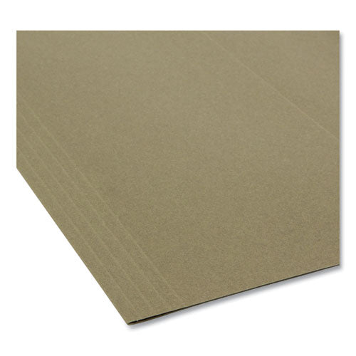 100% Recycled Hanging File Folders, Letter Size, 1/5-cut Tabs, Standard Green, 25/box