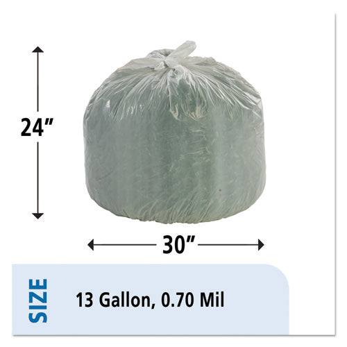 Controlled Life-cycle Plastic Trash Bags, 13 Gal, 0.7 Mil, 24