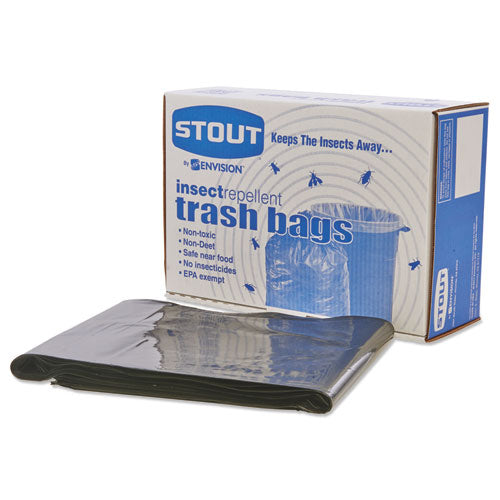 Insect-repellent Trash Bags, 55 Gal, 2 Mil, 37