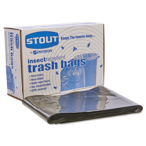 Insect-repellent Trash Bags, 55 Gal, 2 Mil, 37