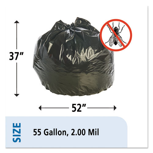 Insect-repellent Trash Bags, 55 Gal, 2 Mil, 37