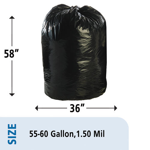 Total Recycled Content Plastic Trash Bags, 60 Gal, 1.5 Mil, 36