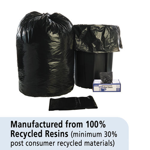 Total Recycled Content Plastic Trash Bags, 60 Gal, 1.5 Mil, 36