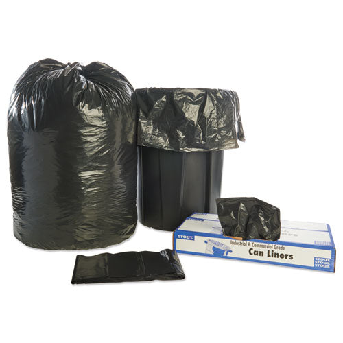 Total Recycled Content Plastic Trash Bags, 60 Gal, 1.5 Mil, 38