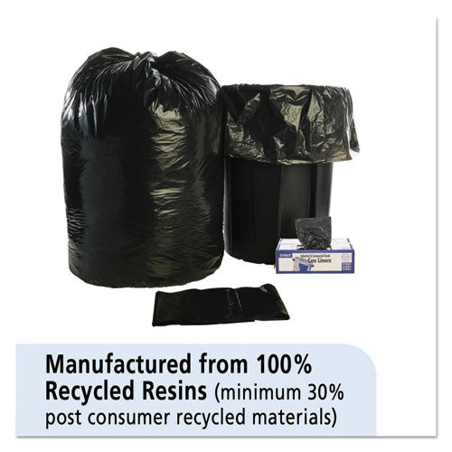 Total Recycled Content Plastic Trash Bags, 56 Gal, 1.5 Mil, 43