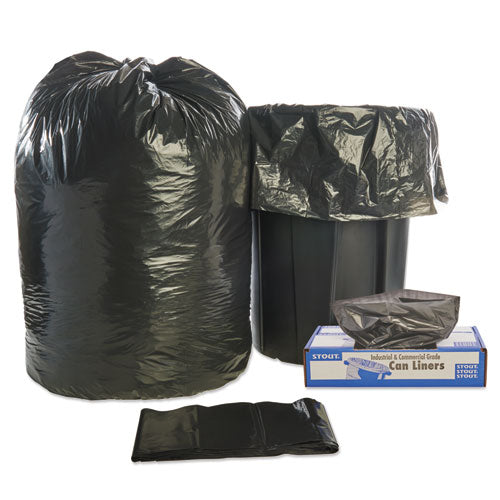 Total Recycled Content Plastic Trash Bags, 56 Gal, 1.5 Mil, 43
