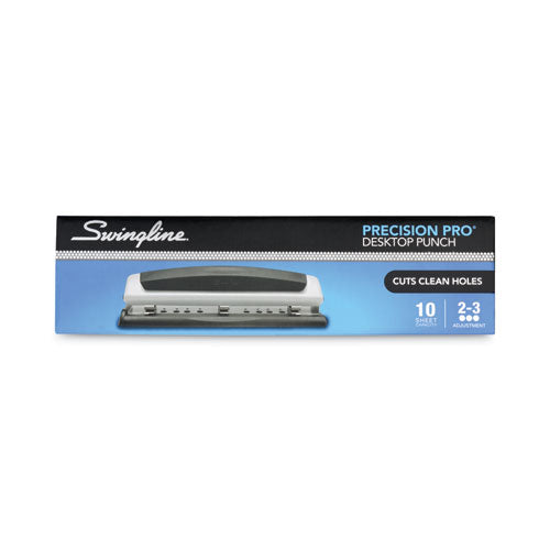 10-sheet Precision Pro Desktop Two- To Three-hole Punch, 9/32