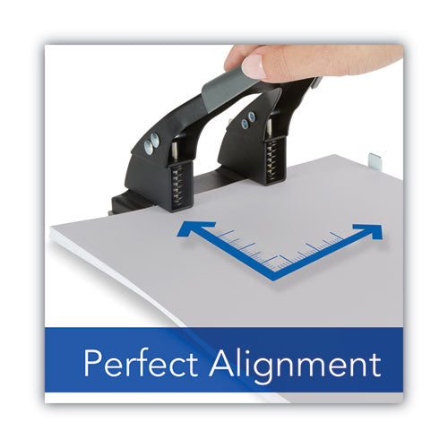 28-sheet Comfort Handle Steel Two-hole Punch, 1/4