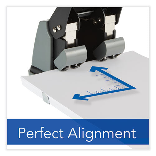 100-sheet High Capacity Two-hole Punch, Fixed Centers, 9/32